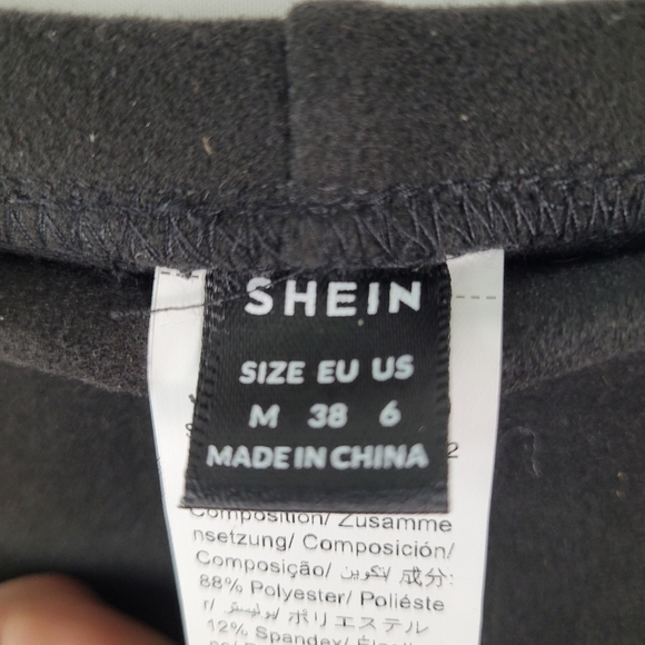 NEW SHEIN Women's Fleece Leggings Black Tapered Leg Size Medium US Size 6 - Picture 8 of 8